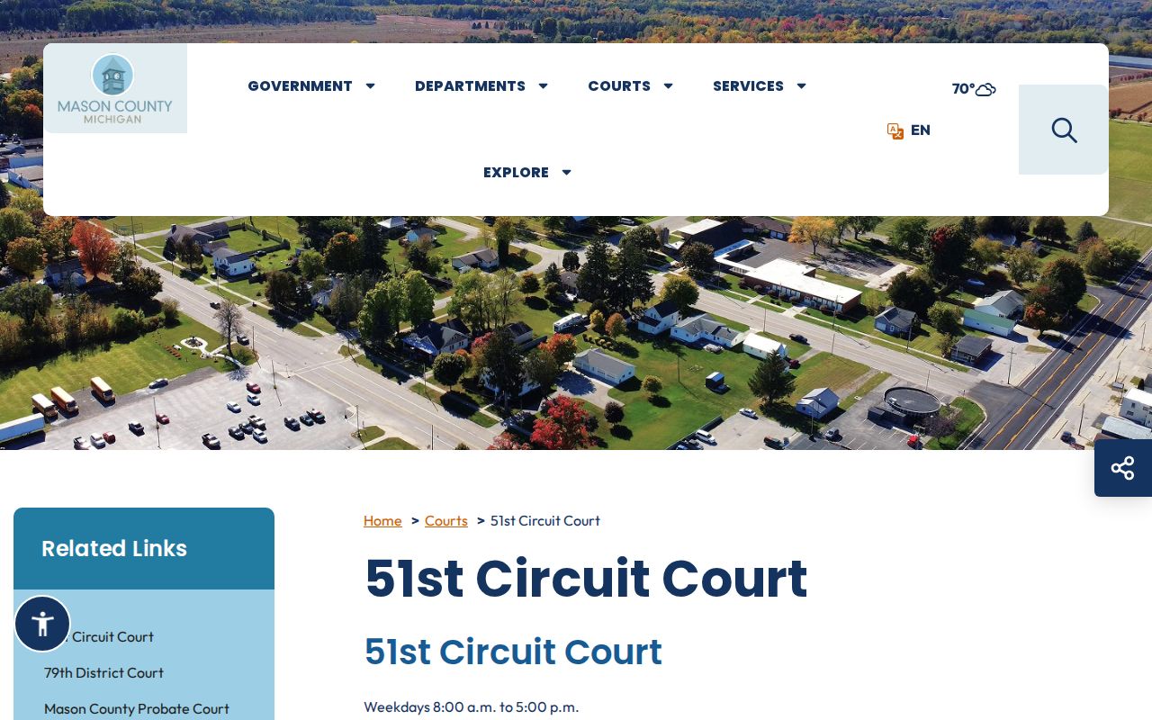 Mason County court schedule information on the 51st Circuit Court official page