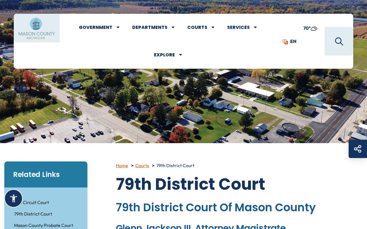 Mason County criminal court dockets at the 79th District Court official page